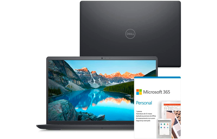 DELL Notebook Inspiron i15-i1100-A10PF 15.6" Full HD Intel Pentium Gold 4GB 128GB SSD+1TB na nuvem Windows 11 Microsoft Office 365 Preto, 210-BEKF