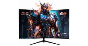 Monitor gamer curvo tem boa qualidade de imagem para jogos e vídeos